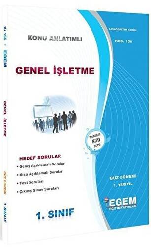 1. Sınıf 1. Yarıyıl Genel İşletme Konu Anlatımlı Soru Bankası - Kod 156 - 1