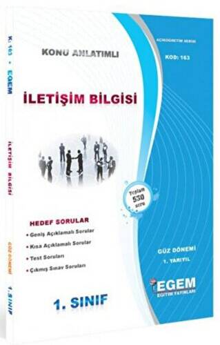 1. Sınıf 1. Yarıyıl İletişim Bilgisi Konu Anlatımlı - Kod 163 - 1