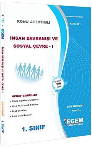 1. Sınıf 1. Yarıyıl İnsan Davranışı ve Sosyal Çevre 1 Konu Anlatımlı Soru Bankası - Kod 181 - 1