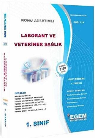 1. Sınıf 1. Yarıyıl Laborant ve Veteriner Sağlık Hedef Sorular Kod 114 - 1