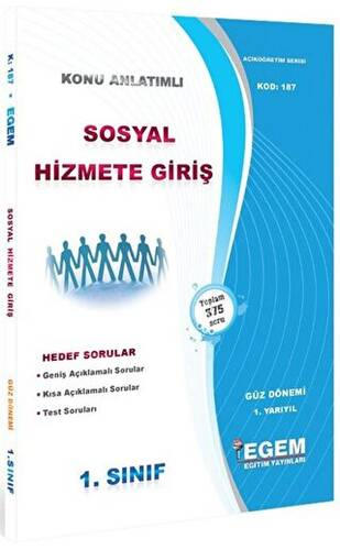 1. Sınıf 1. Yarıyıl Sosyal Hizmete Giriş Konu Anlatımlı Soru Bankası - Kod 187 - 1