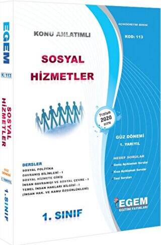 1. Sınıf 1. Yarıyıl Sosyal Hizmetler Konu Anlatımlı Soru Bankası - 1