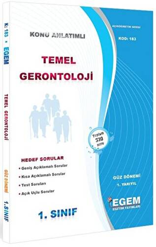 1. Sınıf 1. Yarıyıl Temel Gerontoloji Konu Anlatımlı Soru Bankası - Kod 183 - 1