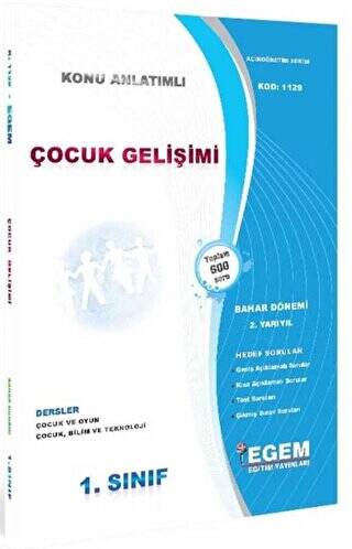 1. Sınıf Çocuk Gelişimi Bahar Dönemi 2. Yarıyıl Konu Anlatımlı Soru Bankası - 1