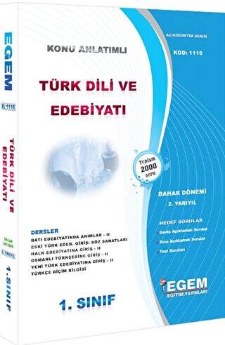 1. Sınıf Türk Dili Ve Edebiyatı Konu Anlatımlı Soru Bankası Bahar Dönemi - 1