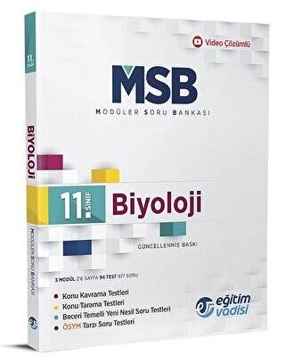 11. Sınıf Biyoloji Güncel MSB Modüler Soru Bankası - 1