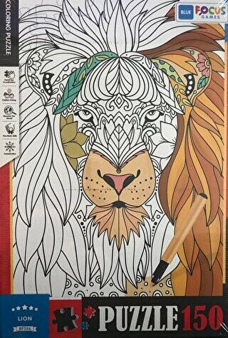 150 Parça Coloring Puzzle Lion - Aslan - 1