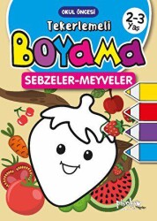 2-3 Yaş Tekerlemeli Boyama Sebzeler-Meyveler - 1