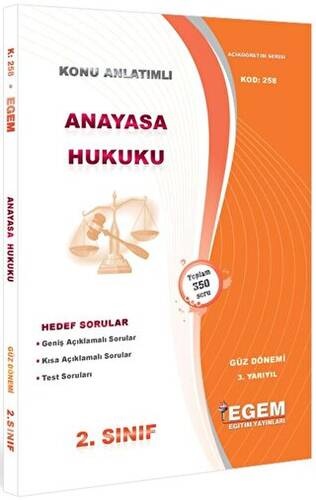 2. Sınıf 3. Yarıyıl Anayasa Hukuku Konu Anlatımlı Soru Bankası - Kod 258 - 1