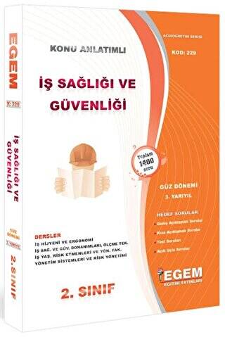 2. Sınıf 3. Yarıyıl İş Sağlığı ve Güvenliği Konu Anlatımlı Soru Bankası - Kod 229 - 1