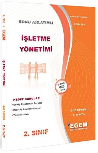 2. Sınıf 3. Yarıyıl İşletme Yönetimi Konu Anlatımlı Soru Bankası - Kod 255 - 1