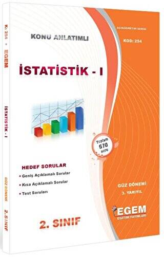 2. Sınıf 3. Yarıyıl İstatistik 1 Konu Anlatımlı Soru Bankası - Kod 254 - 1