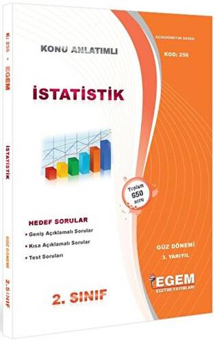 2. Sınıf 3. Yarıyıl İstatistik Konu Anlatımlı Soru Bankası - Kod 256 - 1