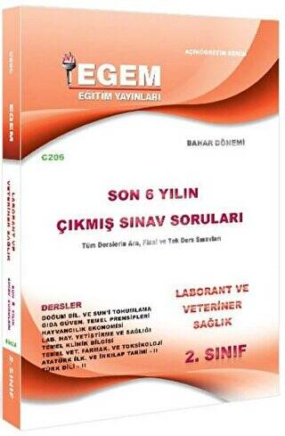 2. Sınıf Laborant ve Veteriner Sağlık Son 6 Yılın Çıkmış Sınav Soruları - Kod C206 - 1