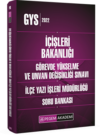 2022 İçişleri Bakanlığı Görevde Yükselme ve Unvan Değişikliği İlçe Yazı İşleri Müdürlüğü Soru Bankası - 1