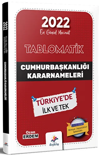 2022 Kaymakamlık Tablomatik Cumhurbaşkanlığı Kararnameleri Mevzuat Konu Anlatımı - 1