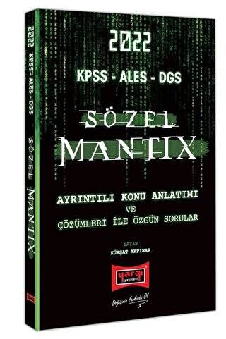 2022 KPSS ALES DGS Sözel Mantıx Ayrıntılı Konu Anlatımı ve Çözümleri ile Özgün Sorular - 1