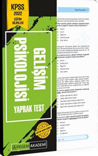 2022 KPSS Eğitim Bilimleri Gelişim Psikolojisi Yaprak Test - 1