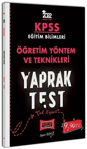 2022 KPSS Eğitim Bilimleri Öğretim Yöntem ve Teknikleri Yaprak Test - 1