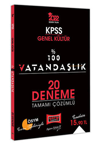 2022 KPSS Genel Kültür %100 Vatandaşlık Tamamı Çözümlü 20 Deneme - 1