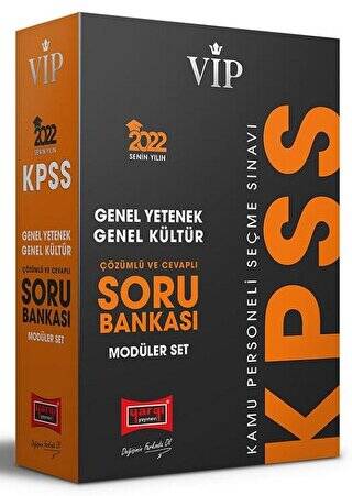 2022 KPSS Genel Yetenek Genel Kültür Vip Çözümlü ve Cevaplı Modüler Soru Bankası Seti - 1