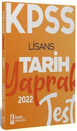 2022 KPSS Lisans Genel Kültür Tarih Yaprak Test - 1