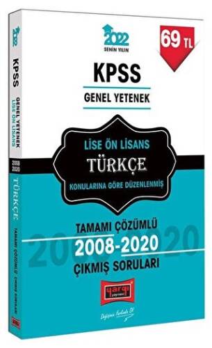 2022 KPSS Lise Ön Lisans Türkçe Konularına Göre Düzenlenmiş Çıkmış Sorular Çözümlü - 1