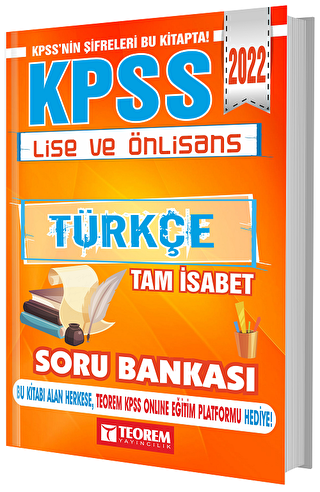 2022 KPSS Lise ve Önlisans Tam İsabet Türkçe Soru Bankası - 1