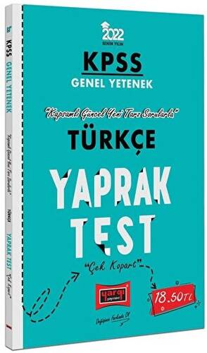 2022 KPSS Türkçe Yaprak Test Çek Kopart - 1