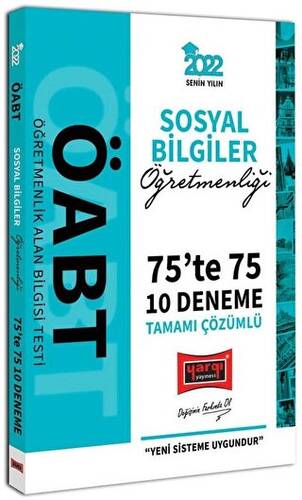 2022 ÖABT Sosyal Bilgiler Öğretmenliği 75te 75 Tamamı Çözümlü 10 Deneme - 1