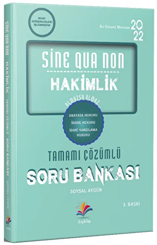 2022 Sine Qua Non Hakimlik Tamamı Çözümlü Soru Bankası - 1