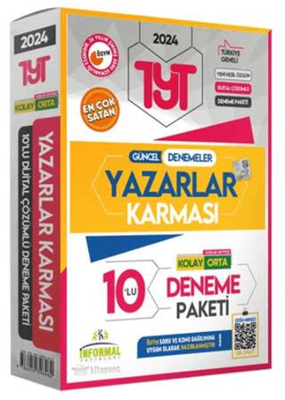 2025 YKS-TYT Yeni Sistem Yazarlar Karması Türkiye Geneli 10lu Çözümlü Kolay-Orta Seviye Deneme Paket - 1