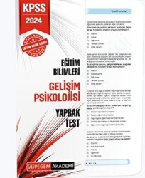 2024 KPSS Eğitim Bilimleri Gelişim Psikolojisi Yaprak Test - 1