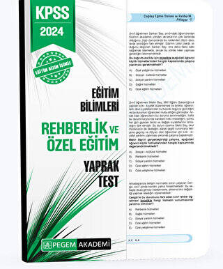 2024 KPSS Eğitim Bilimleri Rehberlik ve Özel Eğitim Yaprak Test - 1