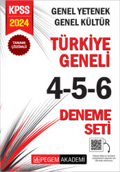 2024 KPSS Genel Yetenek Genel Kültür Tamamı Çözümlü Türkiye Geneli 4-5-6 3`lü Deneme Seti - 1