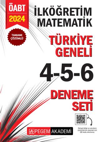 2024 KPSS ÖABT İlköğretim Matematik Tamamı Çözümlü Türkiye Geneli 4-5-6 3`lü Deneme Seti - 1