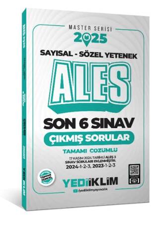 2025 ALES Master Serisi Sayısal - Sözel Yetenek Tamamı Çözümlü Son 6 Sınav Çıkmış Sorular ALES 3 Dahil - 1