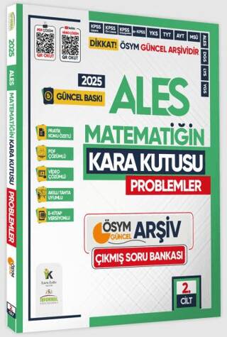 2025 ALES Matematiğin Kara Kutusu 2. Cilt Problem Konu Özetli Dijital Çözümlü ÖSYM Çıkmış Soru Bankası - 1