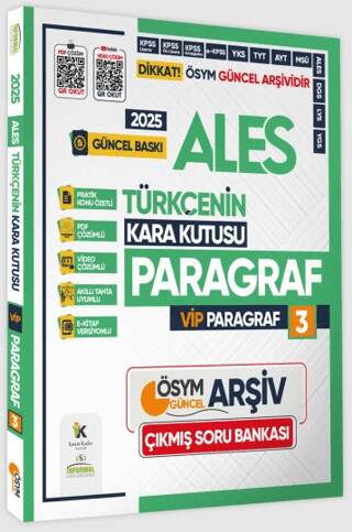 2025 ALES Türkçenin Kara Kutusu ÖSYM VİP Paragraf 3 Konu Özetli Çözümlü Çıkmış Soru Arşivi Bankası - 1