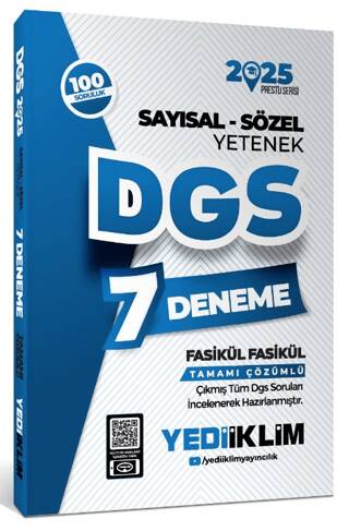 2025 DGS Sayısal-Sözel Yetenek 7 Fasikül Deneme - 1