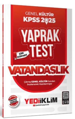 2025 KPSS Genel Kültür Vatandaşlık Çek Kopart Yaprak Test - 1