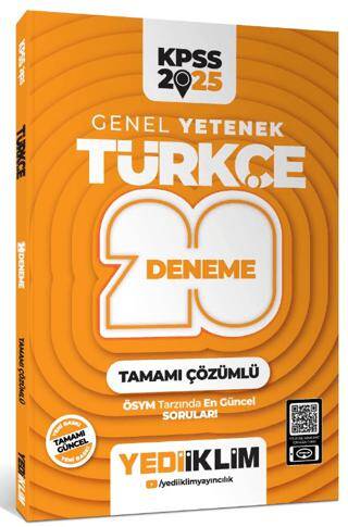 2025 KPSS Genel Yetenek Türkçe Tamamı Çözümlü 20 Deneme - 1