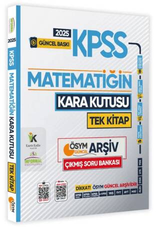 2025 KPSS Kara Kutu Matematik TEK KİTAP ÖSYM Arşiv Çıkmış Soru Bankası Konu Özetli Video-PDF Çözümlü - 1