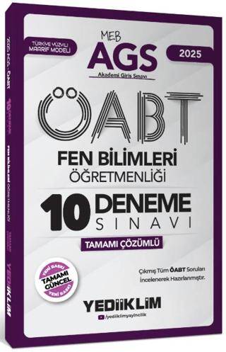 2025 MEB AGS ÖABT Fen Bilimleri Öğretmenliği Tamamı Çözümlü 10 Deneme Sınavı - 1