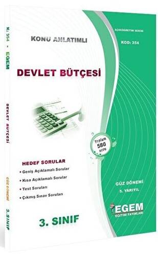 3. Sınıf 5. Yarıyıl Devlet Bütçesi Konu Anlatımlı Soru Bankası Kod 354 - 1