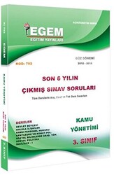 3. Sınıf 5. Yarıyıl Kamu Yönetimi Son 6 Yılın Çıkmış Sorular Kod 702 - 1