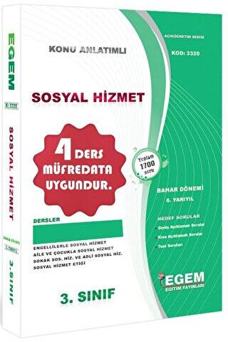 3. Sınıf 6. Yarıyıl Konu Anlatımlı Sosyal Hizmet - Kod 3320 - 1