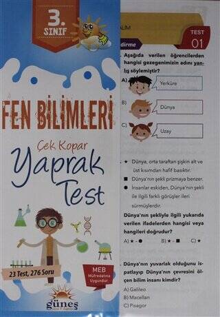 3. Sınıf Fen Bilimleri Çek Kopar Yaprak Test - 1