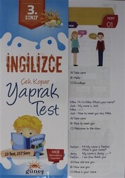 3. Sınıf İngilizce Çek Kopar Yaprak Test - 1