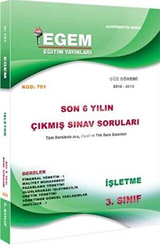 3. Sınıf İşletme Çıkmış Sınav Soruları 2012-2018 - 1